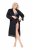 Ulla Popken 834837 Kimono-Bademantel mit Spitze Schwarz - Morgenmäntel & Bademäntel - 