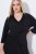 Ulla Popken 836514 Midikleid mit 3/4-Ärmeln Schwarz - Midikleider - Midikleider für Damen in großen Größen
