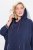 Ulla Popken 837190 Lounge-Poncho mit Kapuze Dunkellila - Pyjama/Loungewear - 