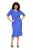 Ulla Popken 838765 Kurzärmliges Jerseykleid mit V-Ausschnitt Graublau - Midikleider - Midikleider für Damen in großen Größen
