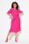 Ulla Popken 838765 Kurzärmliges Jerseykleid mit V-Ausschnitt Rosa - Kleider - Kleider für alle Größen