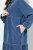 Ulla Popken 840972 Sweatkleid mit Volants Indigo - Sweatkleider - 