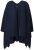 Ulla Popken 841117 Oversize-Strickponcho mit Strasssteinen Dunkelblau - Ponchos & Capes - 