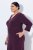 Ulla Popken 841952 Sweatkleid mit 3/4-Ärmeln Pflaume - Midikleider - Midikleider für Damen in großen Größen