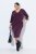 Ulla Popken 841952 Sweatkleid mit 3/4-Ärmeln Pflaume - Midikleider - Midikleider für Damen in großen Größen