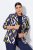 Ulla Popken 842680 Gemusterter Jerseyblazer aus Punto di Roma Dunkelblau - Blazer - Blazer in großen Größen für Damen