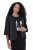 Ulla Popken 842712 Kurzer Blazer zum Binden mit Volantärmeln Schwarz - Blazer - Blazer in großen Größen für Damen