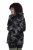 Ulla Popken 842758 Geblümte Fleecejacke mit Kapuze Schwarz - Fleecekleidung - 