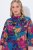 Ulla Popken 843180 Geblümtes Jerseykleid Petrol - Kleider - Kleider für alle Größen