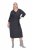 Ulla Popken 843595 Wickelkleid mit 3/4-Ärmeln Grau meliert - Midikleider - Midikleider für Damen in großen Größen