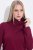 Ulla Popken 843627 Langärmliges Strickkleid mit Rollkragen Weinrot - Midikleider - Midikleider für Damen in großen Größen
