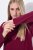 Ulla Popken 843627 Langärmliges Strickkleid mit Rollkragen Weinrot - Midikleider - Midikleider für Damen in großen Größen