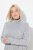 Ulla Popken 844233 Langärmliges Strickkleid mit Rollkragen Grau meliert - Strickkleider - 