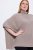 Ulla Popken 844996 Merino-Rippponcho mit Rollkragen Hellbraun - Ponchos & Capes - 