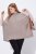 Ulla Popken 844996 Merino-Rippponcho mit Rollkragen Hellbraun - Ponchos & Capes - 