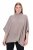 Ulla Popken 844996 Merino-Rippponcho mit Rollkragen Hellbraun - Ponchos & Capes - 