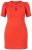 Ulla Popken 845150 Kurzärmliges Bodycon-Kleid Rot - Kleider - Kleider für alle Größen