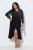 Ulla Popken 845151 Gestreiftes Kleid mit V-Ausschnitt Schwarz - Abendkleider - Abendkleider in großen Größen