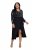 Ulla Popken 845151 Gestreiftes Kleid mit V-Ausschnitt Schwarz - Abendkleider - Abendkleider in großen Größen