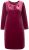Ulla Popken 845573 Langärmliges Samtkleid Weinrot - Abendkleider - Abendkleider in großen Größen