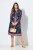 Ulla Popken 845649 Geblümtes Chiffonkleid Dunkelblau - Midikleider - Midikleider für Damen in großen Größen