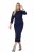Ulla Popken 845705 Jerseykleid Dunkelblau - Midikleider - Midikleider für Damen in großen Größen