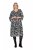 Ulla Popken 845825 Geblümtes Midikleid mit 3/4-Ärmeln Schwarz - Midikleider - Midikleider für Damen in großen Größen