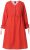 Ulla Popken 845863 Gestreiftes Midikleid mit Bindegürtel Koralle - Midikleider - Midikleider für Damen in großen Größen