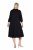 Ulla Popken 846373 Midikleid mit Bindegürtel Schwarz - Midikleider - Midikleider für Damen in großen Größen