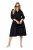 Ulla Popken 846373 Midikleid mit Bindegürtel Schwarz - Midikleider - Midikleider für Damen in großen Größen
