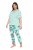 Ulla Popken 846971 Pyjama mit Muster Hellgrün - Pyjama/Loungewear - 