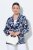 Ulla Popken 847586 Blazer aus floralem Jacquard Dunkelblau - Blazer - Blazer in großen Größen für Damen