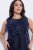 Ulla Popken 847918 Geblümtes Chiffonkleid Dunkelblau - Midikleider - Midikleider für Damen in großen Größen