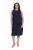 Ulla Popken 847918 Geblümtes Chiffonkleid Dunkelblau - Midikleider - Midikleider für Damen in großen Größen