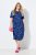 Ulla Popken 848162 Gemustertes Midikleid Dunkelblau - Midikleider - Midikleider für Damen in großen Größen