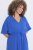 Ulla Popken 848224 Kurzärmliges Maxikleid mit V-Ausschnitt Blau - Maxikleider - Maxikleider in großen Größen