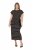 Ulla Popken 848921 Gestreiftes Jerseykleid mit Bindegürtel Schwarz - Maxikleider - Maxikleider in großen Größen