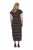 Ulla Popken 848921 Gestreiftes Jerseykleid mit Bindegürtel Schwarz - Maxikleider - Maxikleider in großen Größen