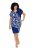 Ulla Popken 849033 Kurzärmliges Chiffonkleid mit V-Ausschnitt Dunkelblau - Kleider - Kleider für alle Größen