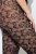 Ulla Popken 849055 Geblümte Strumpfhose Schwarz - Strumpfhosen & Socken - 