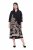 Ulla Popken 849423 Geblümtes Kleid mit 3/4-Ärmeln Schwarz - Maxikleider - Maxikleider in großen Größen