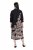 Ulla Popken 849423 Geblümtes Kleid mit 3/4-Ärmeln Schwarz - Maxikleider - Maxikleider in großen Größen