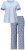 Ulla Popken 849850 Pyjama mit Karomuster Hellblau - Pyjama/Loungewear - 