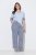 Ulla Popken 849850 Pyjama mit Karomuster Hellblau - Pyjama/Loungewear - 