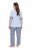 Ulla Popken 849850 Pyjama mit Karomuster Hellblau - Pyjama/Loungewear - 