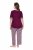Ulla Popken 849850 Pyjama mit Karomuster Beerenrot - Pyjama/Loungewear - 
