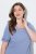 Ulla Popken 850045 Pyjama mit kurzen Ärmeln Hellblau - Pyjama/Loungewear - 