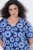 Ulla Popken 850121 Kurzärmliges Jerseykleid mit V-Ausschnitt Blau - Jerseykleider - 