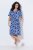 Ulla Popken 850121 Kurzärmliges Jerseykleid mit V-Ausschnitt Blau - Jerseykleider - 
