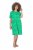 Ulla Popken 850204 Kurzärmliges Jerseykleid mit V-Ausschnitt Grün - Jerseykleider - 